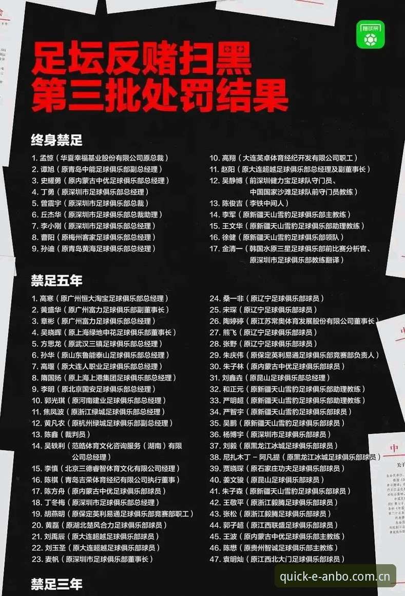 中国足球禁足名单深度解析：从处罚案例看行业整顿指南